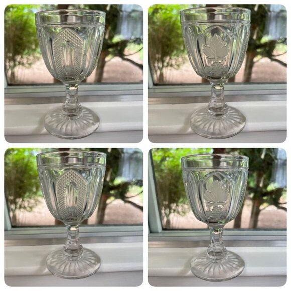 7 EAPG Magnet & Grape Frosted Leaf Repro Imperial Glass MMA Goblets 10 oz - Picture 8 of 8